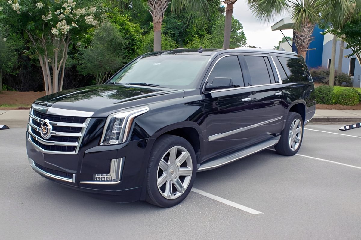 Sleek black SUV on asphalt