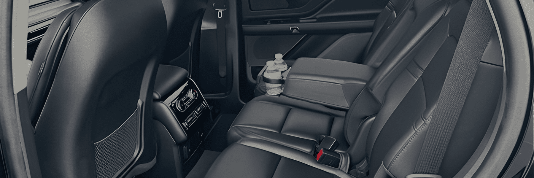 Luxury car interior with leather seats