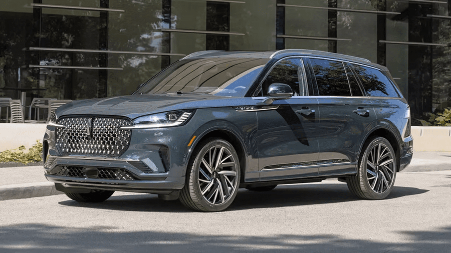 Luxury SUV parked on urban street
