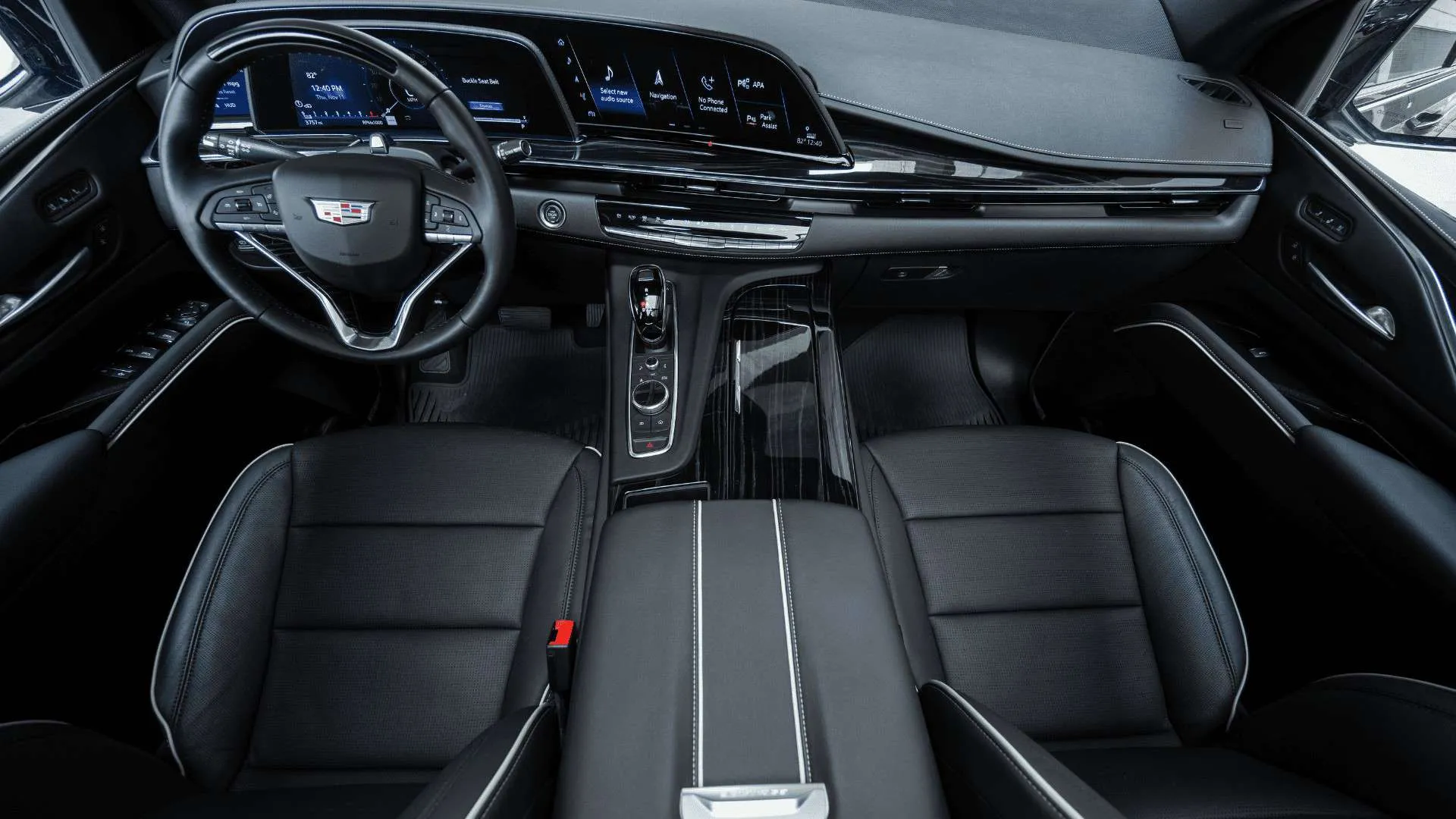 Luxury car interior with modern dashboard