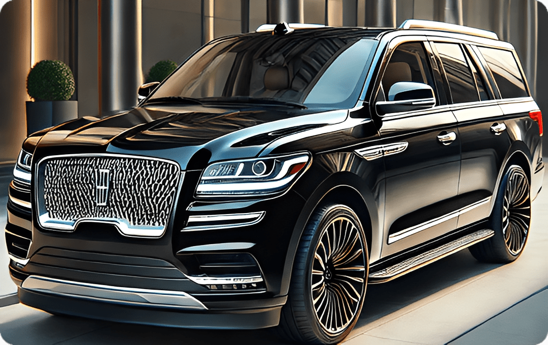 Luxury black SUV parked on street